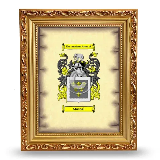 Mascal Coat of Arms Framed - Gold