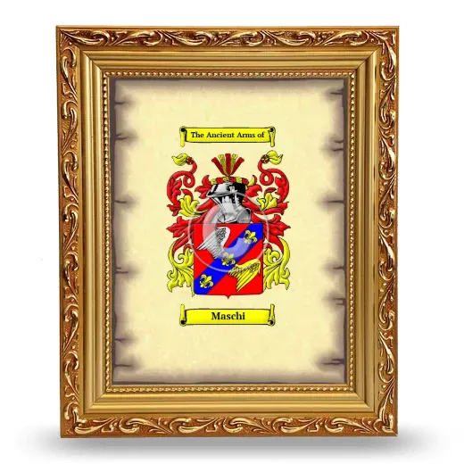 Maschi Coat of Arms Framed - Gold