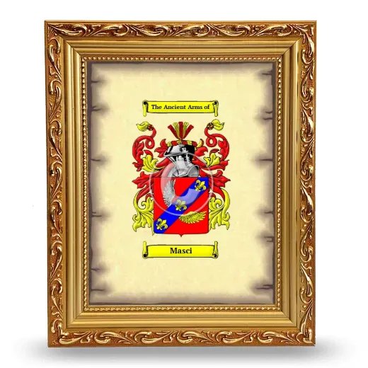 Masci Coat of Arms Framed - Gold
