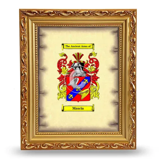 Mascia Coat of Arms Framed - Gold