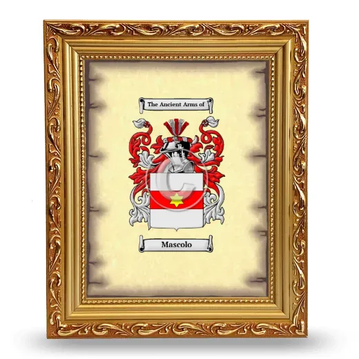 Mascolo Coat of Arms Framed - Gold