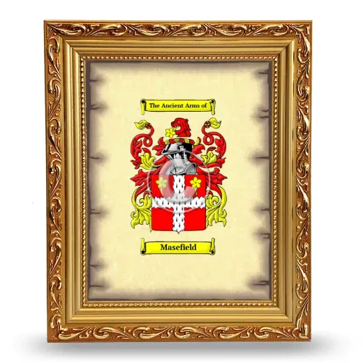 Masefield Coat of Arms Framed - Gold
