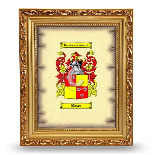 Maser Coat of Arms Framed - Gold