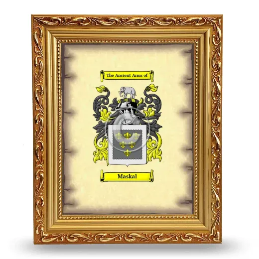 Maskal Coat of Arms Framed - Gold