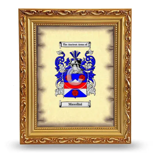 Masolini Coat of Arms Framed - Gold