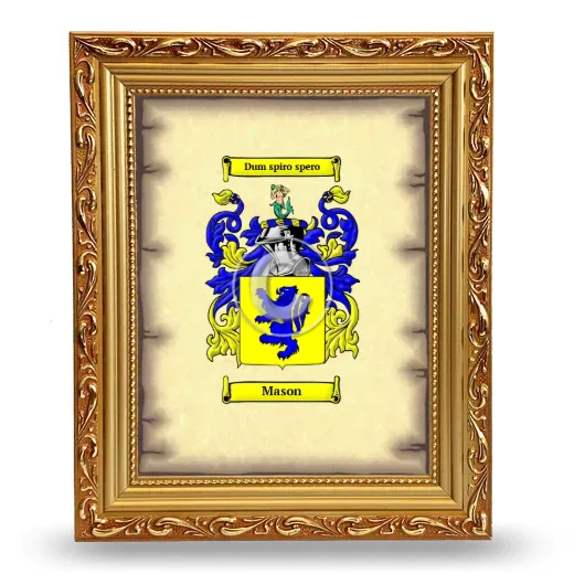 Mason Coat of Arms Framed - Gold