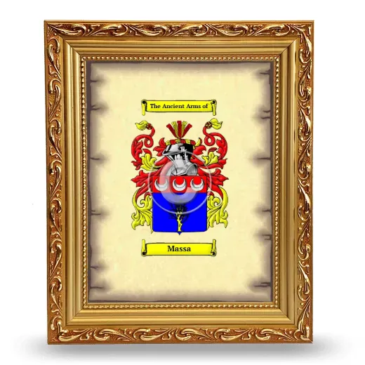 Massa Coat of Arms Framed - Gold