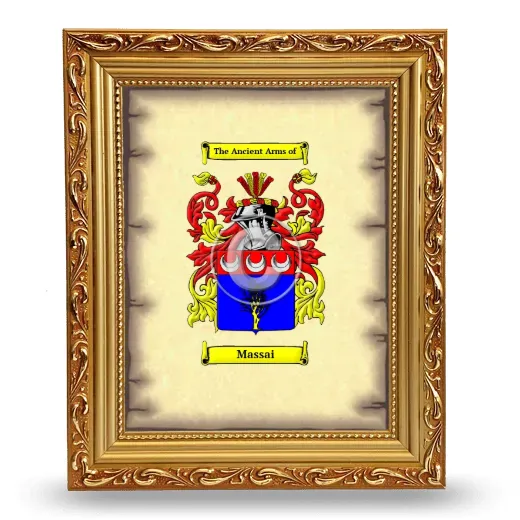 Massai Coat of Arms Framed - Gold