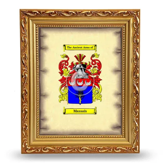 Massais Coat of Arms Framed - Gold
