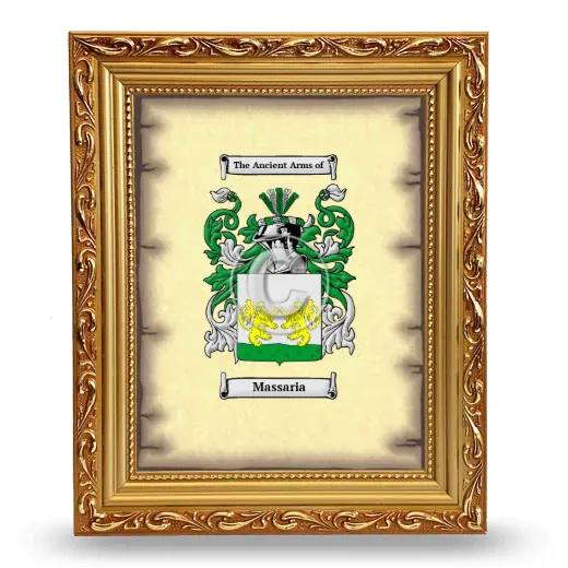Massaria Coat of Arms Framed - Gold
