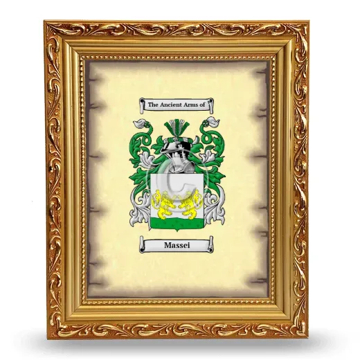 Massei Coat of Arms Framed - Gold