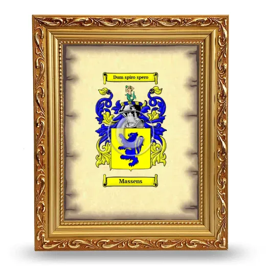 Massens Coat of Arms Framed - Gold