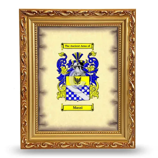 Massi Coat of Arms Framed - Gold