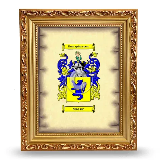 Massin Coat of Arms Framed - Gold