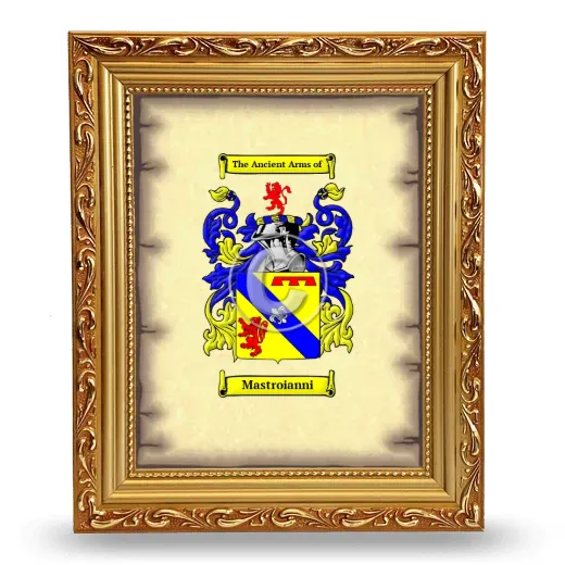 Mastroianni Coat of Arms Framed - Gold