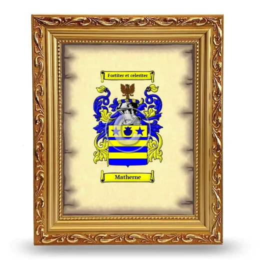 Matherne Coat of Arms Framed - Gold