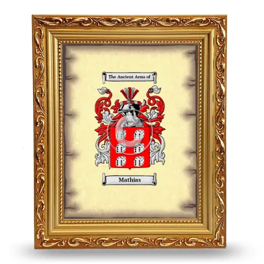 Mathias Coat of Arms Framed - Gold