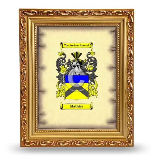 Mathies Coat of Arms Framed - Gold