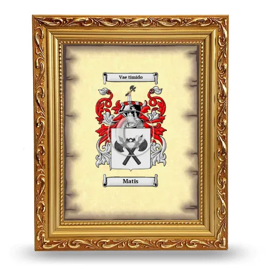 Matis Coat of Arms Framed - Gold