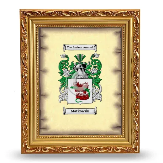 Matkowski Coat of Arms Framed - Gold