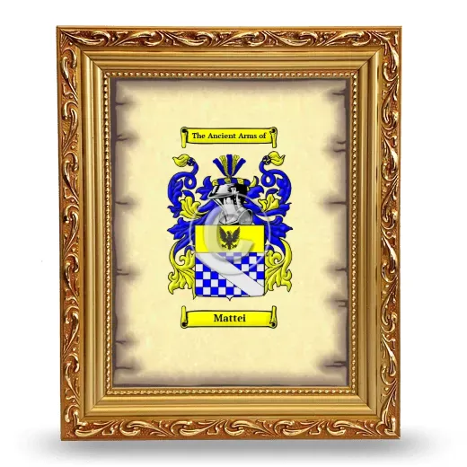 Mattei Coat of Arms Framed - Gold