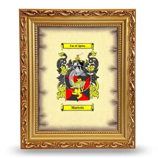 Matteis Coat of Arms Framed - Gold