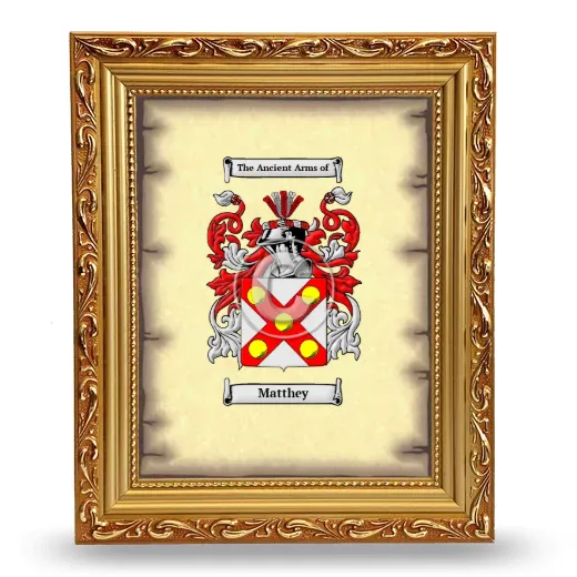 Matthey Coat of Arms Framed - Gold
