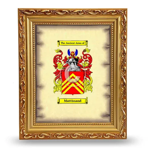 Mattissand Coat of Arms Framed - Gold