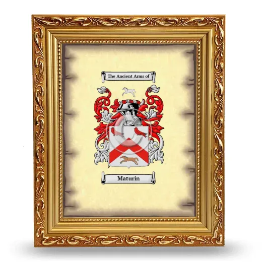 Maturin Coat of Arms Framed - Gold