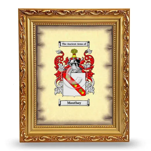 Mautbay Coat of Arms Framed - Gold