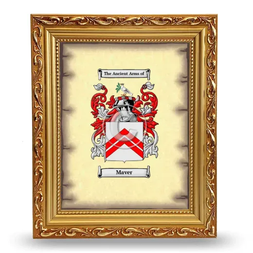 Maver Coat of Arms Framed - Gold