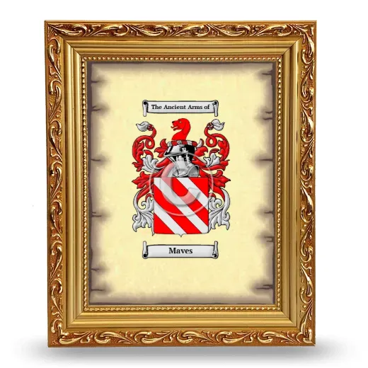Maves Coat of Arms Framed - Gold