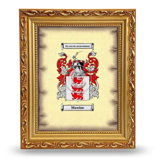 Mawine Coat of Arms Framed - Gold