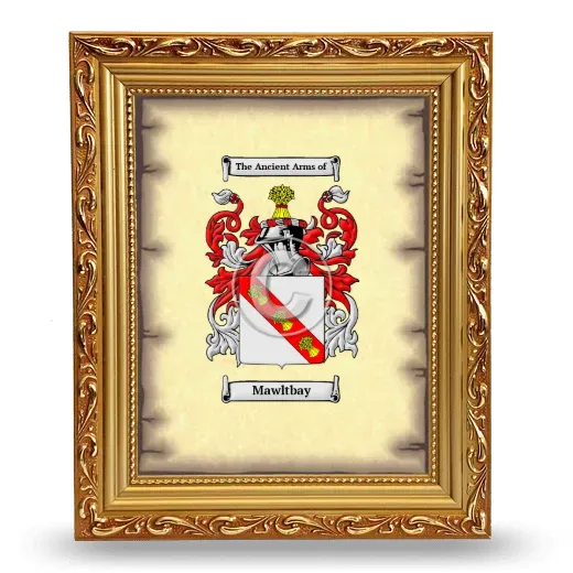 Mawltbay Coat of Arms Framed - Gold