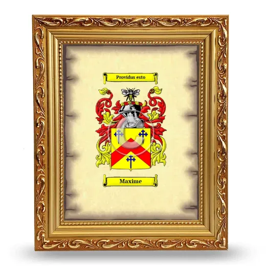 Maxime Coat of Arms Framed - Gold
