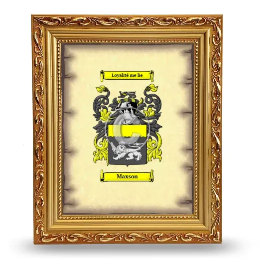 Maxson Coat of Arms Framed - Gold