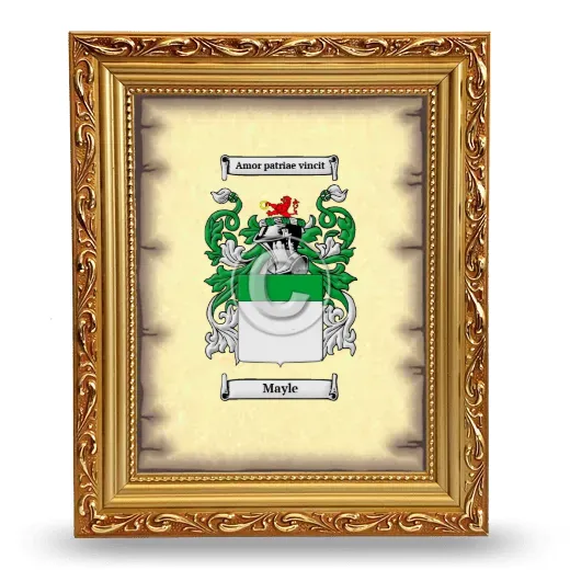 Mayle Coat of Arms Framed - Gold