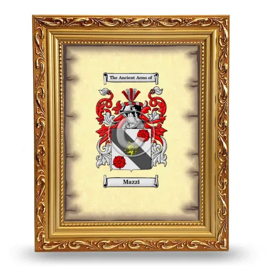 Mazzi Coat of Arms Framed - Gold