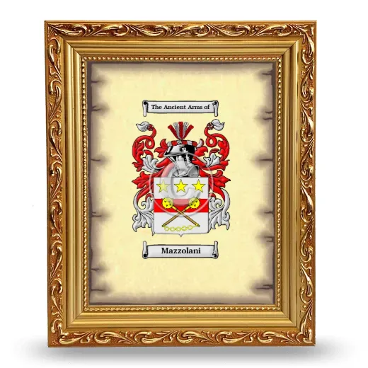 Mazzolani Coat of Arms Framed - Gold