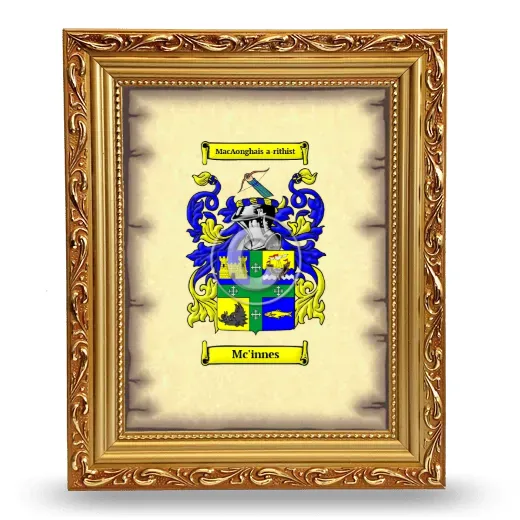 Mc'innes Coat of Arms Framed - Gold