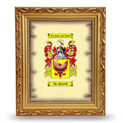 Mc-donnell Coat of Arms Framed - Gold