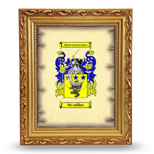 Mc-millan Coat of Arms Framed - Gold