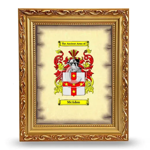 McAdon Coat of Arms Framed - Gold