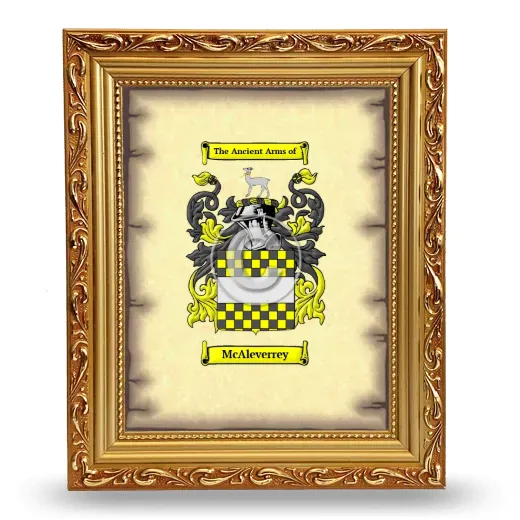McAleverrey Coat of Arms Framed - Gold