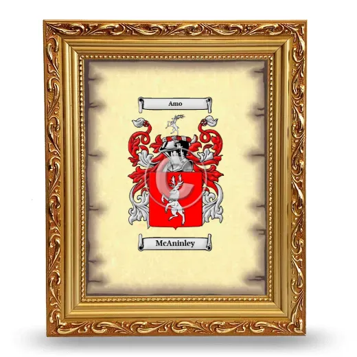 McAninley Coat of Arms Framed - Gold