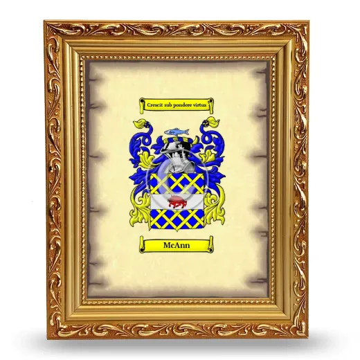 McAnn Coat of Arms Framed - Gold