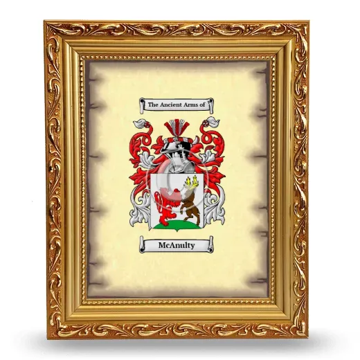 McAnulty Coat of Arms Framed - Gold