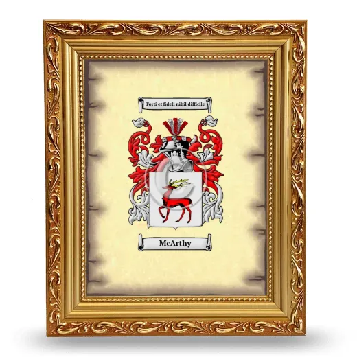 McArthy Coat of Arms Framed - Gold
