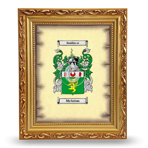 McArton Coat of Arms Framed - Gold