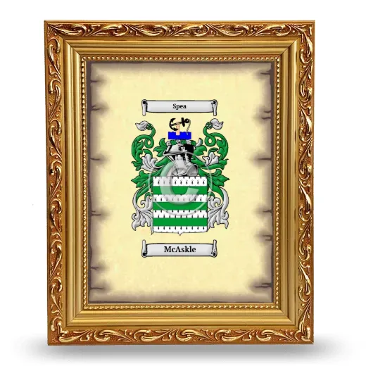 McAskle Coat of Arms Framed - Gold